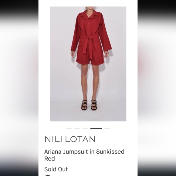 NILI LOTAN ARIANA JUMPSUIT IN SUNKISSED RED - Picture 4 of 12